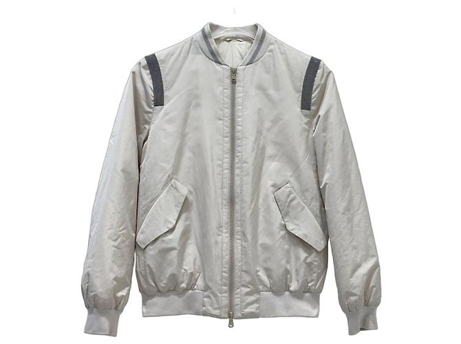 Brunello Cucinelli Quilted Silk Blend Bomber Jacket Sz.40 pre-owned