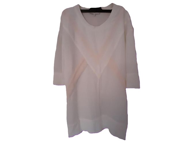 Vestido curto Iro de seda e acetato branco Bege Fora de branco