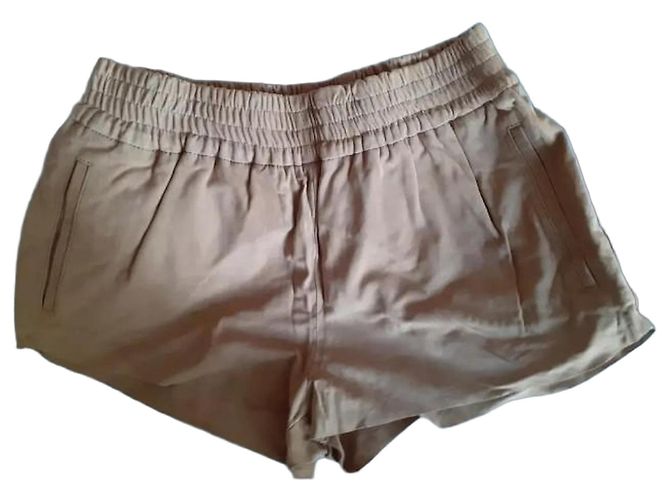 Maje Shorts de couro camel Camelo