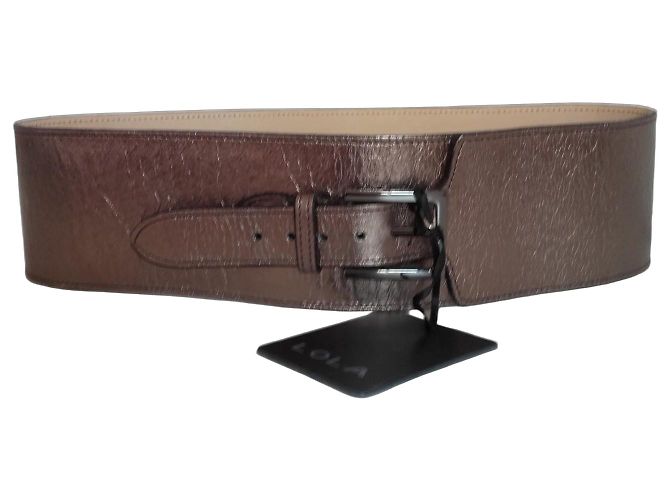 Apc A.P.C. breiter Gürtel aus Metallic-Leder Bronze