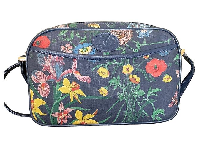 Gucci Borsa a tracolla stampa Flora Multicolore Blu scuro