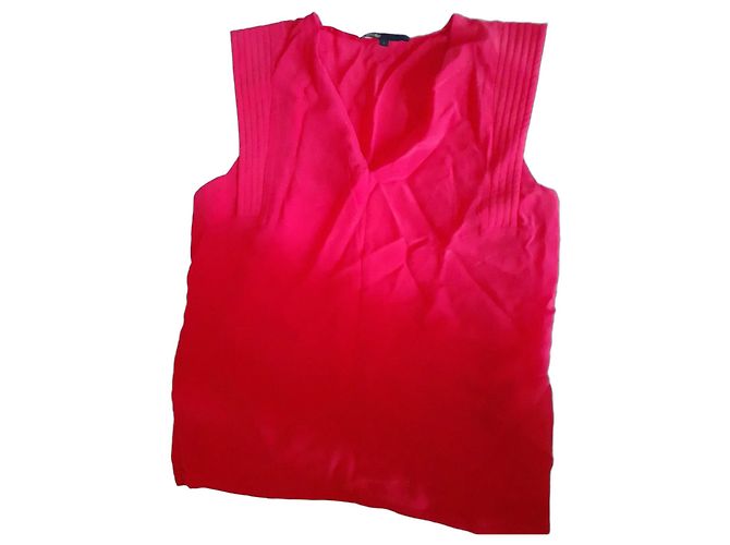Maje Rotes Ärmelloses Seidentop