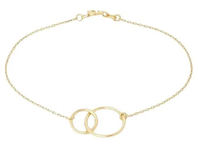 Autre Marque Bracelet Cercles Entrelacés Plaqué Or Doré