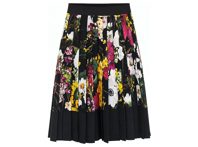 Dolce & Gabbana Gonna plissettata floreale Fall 2017 Nero Multicolore