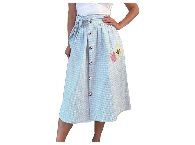 Twisty Parallel Universe Gingham Rock Weiß Hellblau