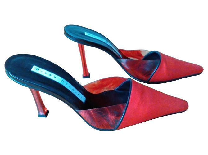 Diego Dolcini Red Pointed Toe High Heel Sabots