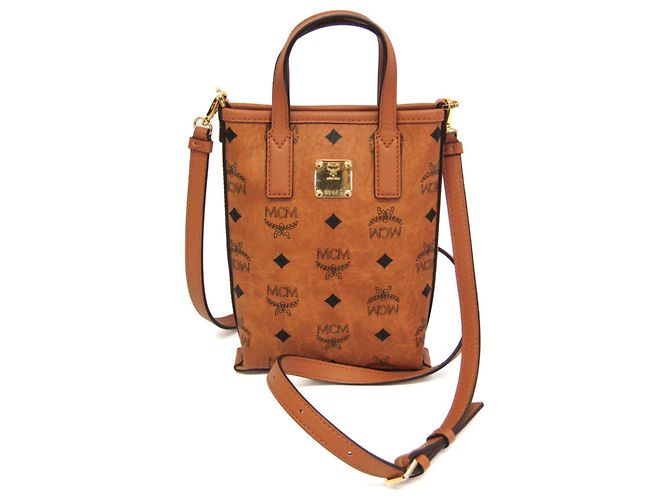 MCM Aren Handtasche Visetos Cognac Hellbraun