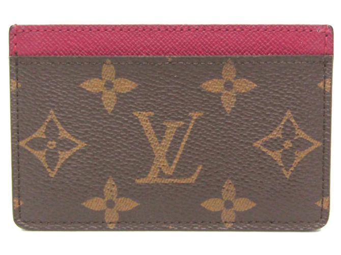 Louis Vuitton Monogram Simple Card Case M60703 Brown Fuschia