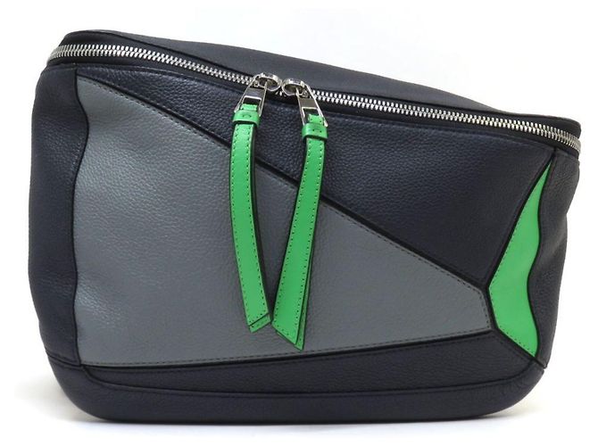 Borsa a tracolla Loewe Puzzle Marrone Blu navy Verde chiaro