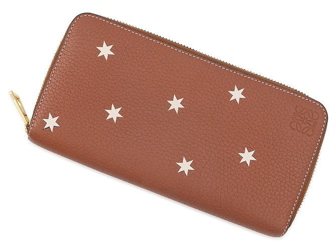 Cartera larga de cuero marrón Loewe Castaño