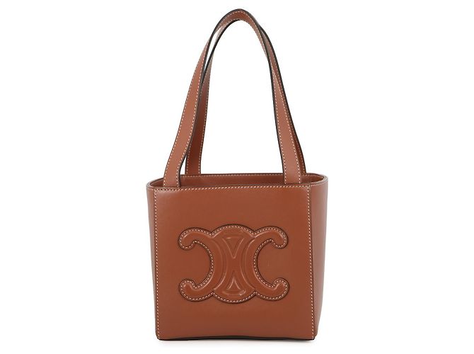 Céline Bolsa de mão Celine Cuile Triomphe Cube de couro Marrom