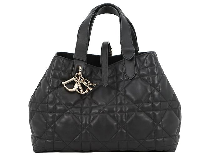 Bolsa de couro Christian Dior Macro Cannage Toujours Medium