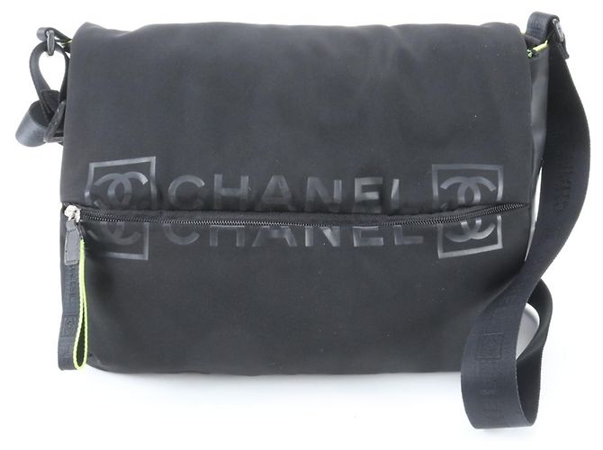 Borsa a Spalla Chanel Sport Line Nero Giallo