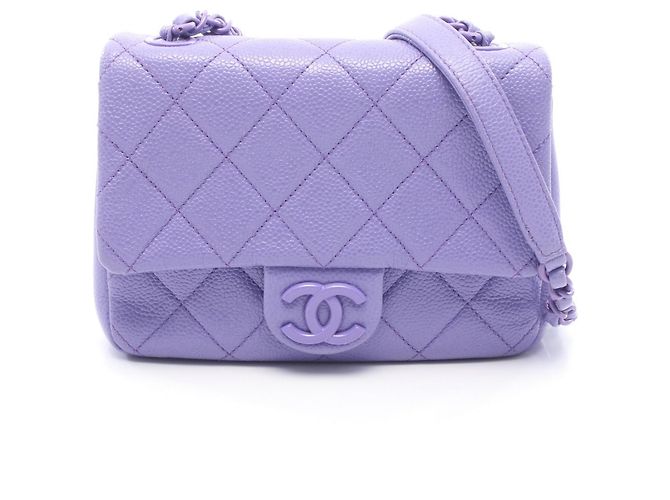 Bolsa de Ombro Chanel Mini Matelassé Roxo