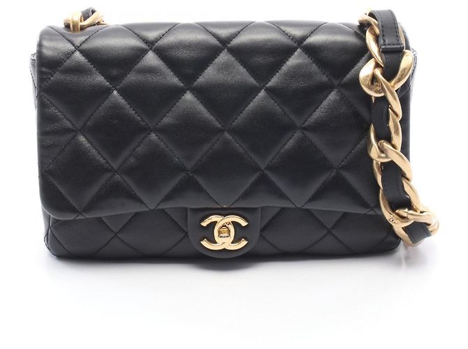 Borsa Large Flap Chanel Matelassé Nero