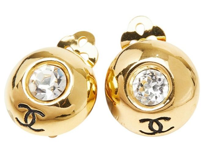 Chanel Coco Mark Clip-Ohrringe vergoldet Golden
