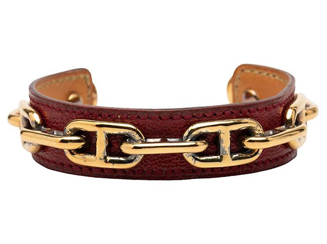 Hermès Hermes Chaine d'Ancre Bangle Red Golden