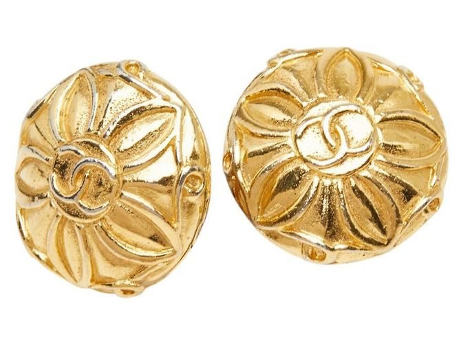 Orecchini a clip Chanel Coco Mark Motif Fiore D'oro