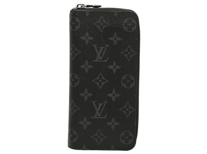 Louis Vuitton Monogram Eclipse Zippy Wallet Brown Black