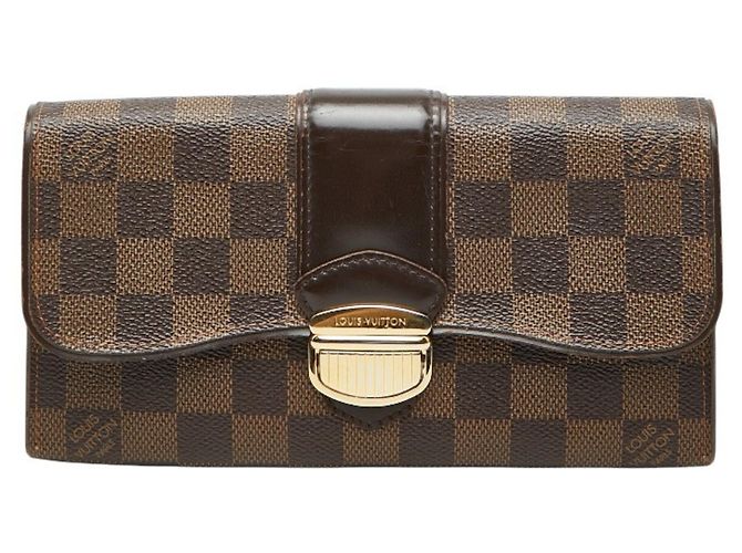 Louis Vuitton Damier Sistina Long Wallet Brown