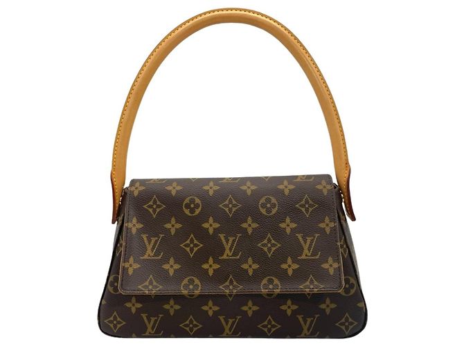 Mini bolsa de ombro Looping Louis Vuitton Marrom