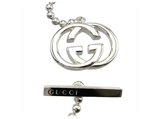 Collar de cadena de bolas con Interlocking G de Gucci Plata