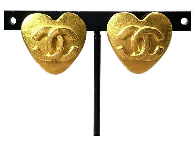 Timeless Pendientes Chanel Heart Coco Mark Plata