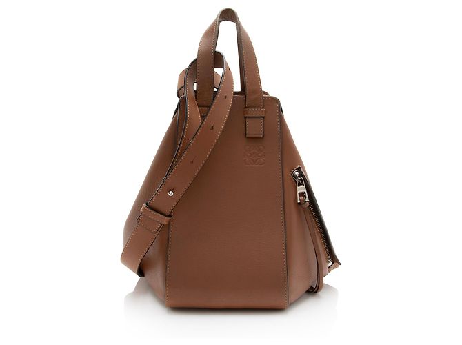 Borsa Hammock Compact in pelle di vitello Loewe Marrone