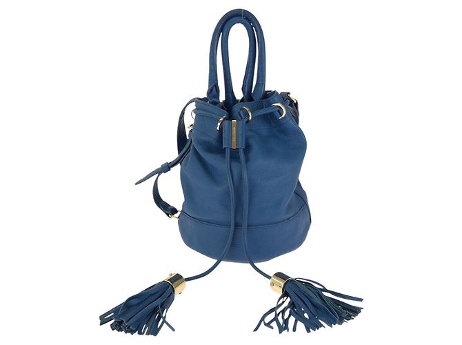 Chloé Bolsa de mão 2 ways em couro com duplo tassel Chloe Azul