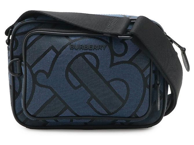Borsa a tracolla Burberry Ormond Canvas Leather Crossbody Bag Blu