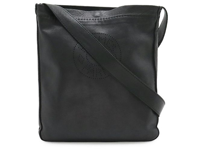 Hermès Borsa a tracolla in agnello nero Hermes