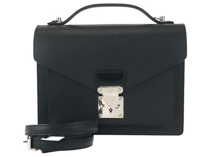 Sac à main Louis Vuitton en cuir Epi Monceau Noir