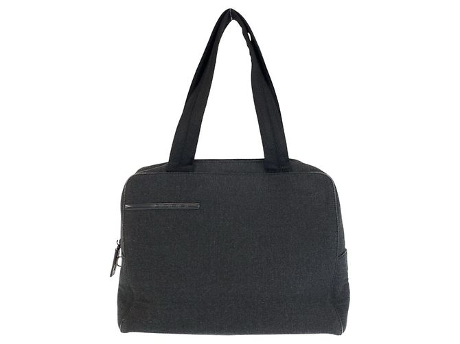 Prada Canvas Tote Handbag Grey