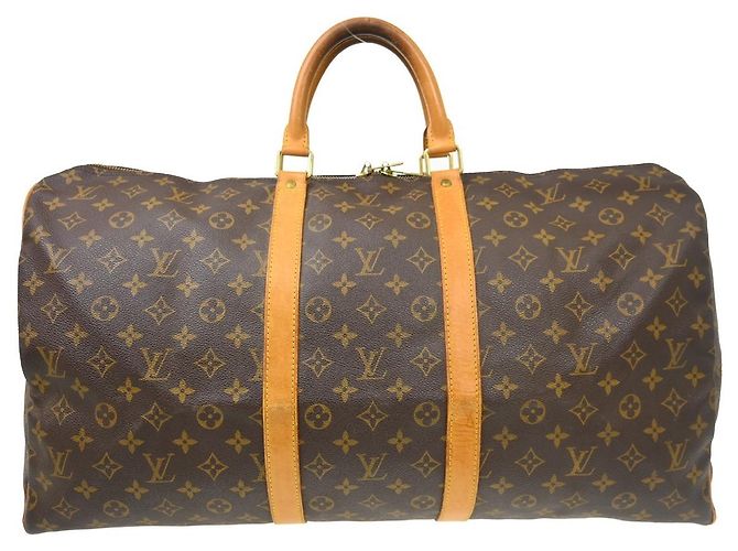 Bolsa Keepall Louis Vuitton Monogram Canvas 55 Marrom