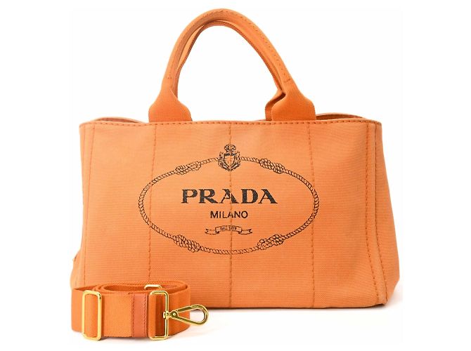 Tote Sac cabas Prada Canapa Orange