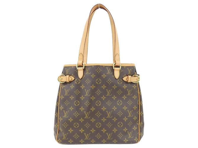 Bolsa de ombro vertical Louis Vuitton Monogram Batignolles Marrom