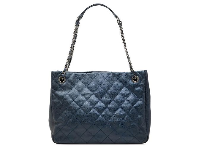 Chanel Matelassé Blue Tote Bag Blau