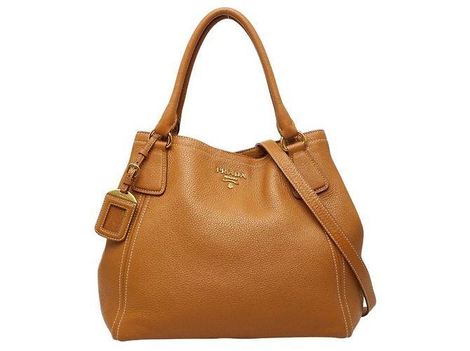 Prada Camel Leather Tote Bag Kamel