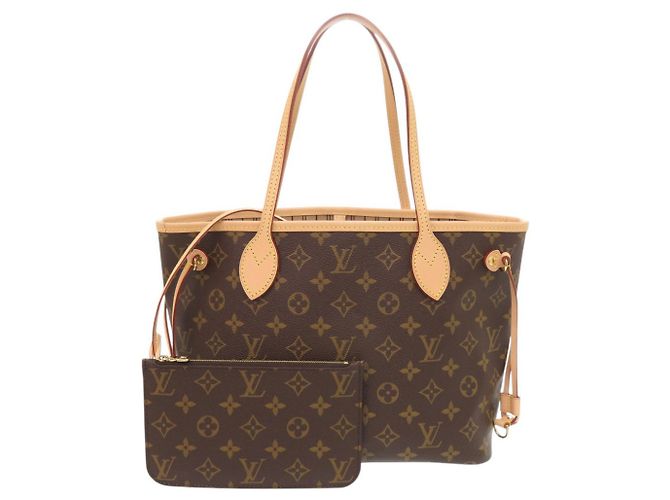 Louis Vuitton Neverfull PM Monogram Tote Bag Brown