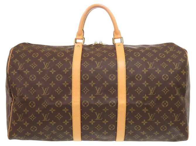 Bolso Boston Louis Vuitton Keepall 55 Monogram Castaño Monograma