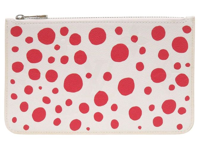 Louis Vuitton Neverfull Pouch White Red