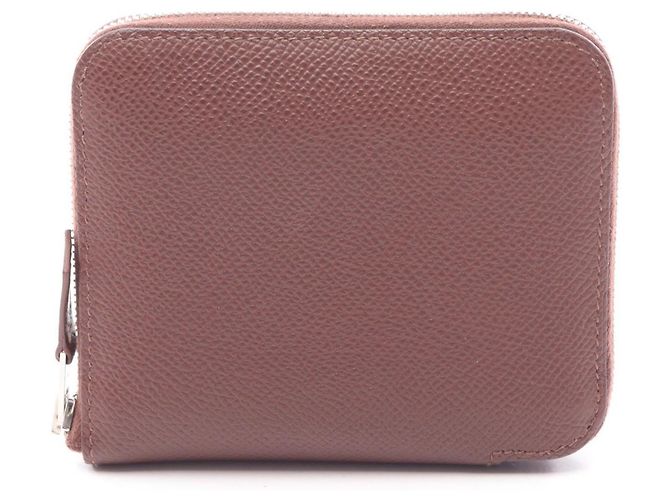 Hermès Hermes Azap Silk Compact Round Wallet Brown