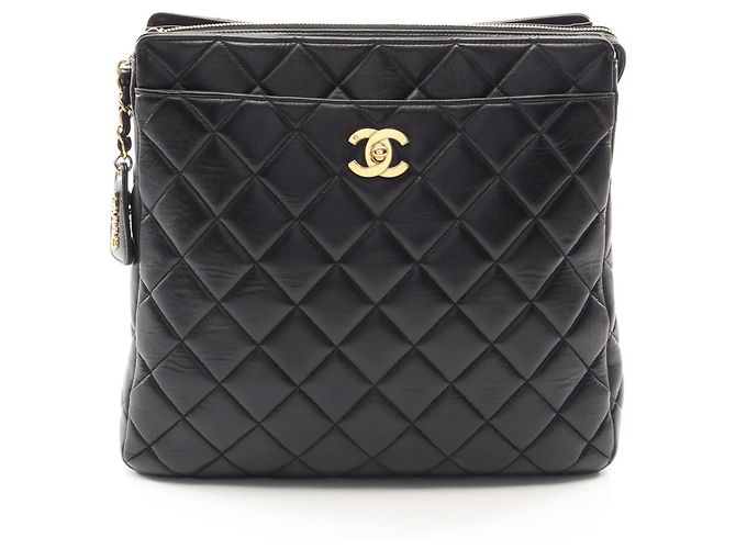 Chanel Matelassé Black Leather Backpack
