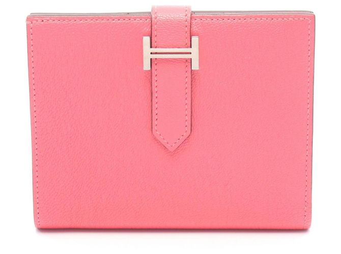 Hermès Hermes Bearn Compact Bi-fold Wallet Pink