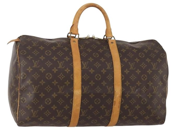Bolsa Keepall Louis Vuitton Monogram Canvas 50 Marrom