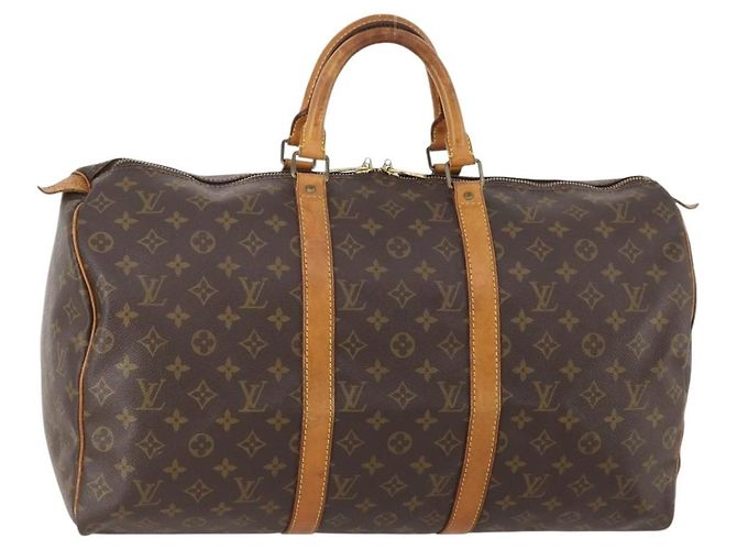 Bolsa Keepall Louis Vuitton Monogram Canvas 50 Marrom