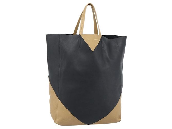 Céline Borsa Tote CELINE in pelle nera Auth 183811 Nero