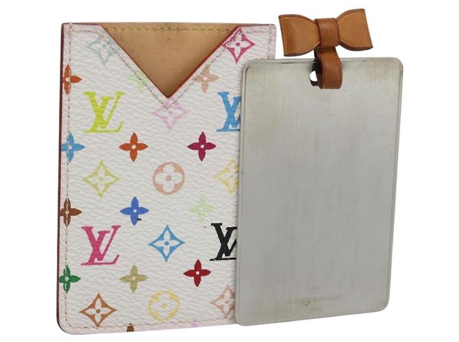 LOUIS VUITTON Monogram Multicolor Etui Handspiegel Weiß M92651 LV Auth 183796V