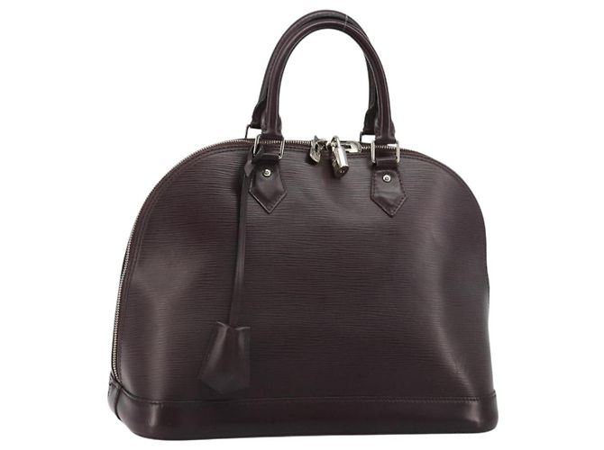 Bolsa LOUIS VUITTON Epi Alma Roxa Cassis M5280K LV Auth ep14652A Roxo Roxo escuro