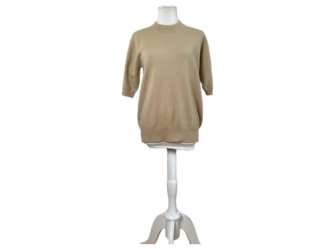 Vintage Chloé Kaschmir-Kurzarmpullover Beige L